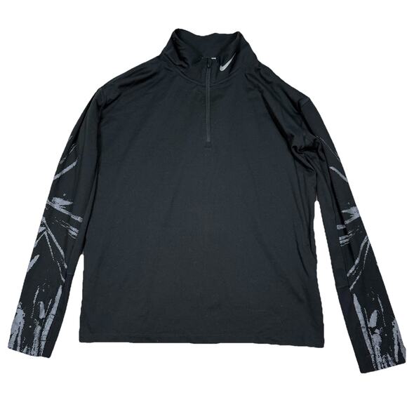 Nike Element Dri-FIT 1/4 Zip Sweatshirt Running Top Black Women's Size Medium - Picture 1 of 9